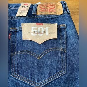 Levi's Men's Dark Blue 501 Straight Jeans